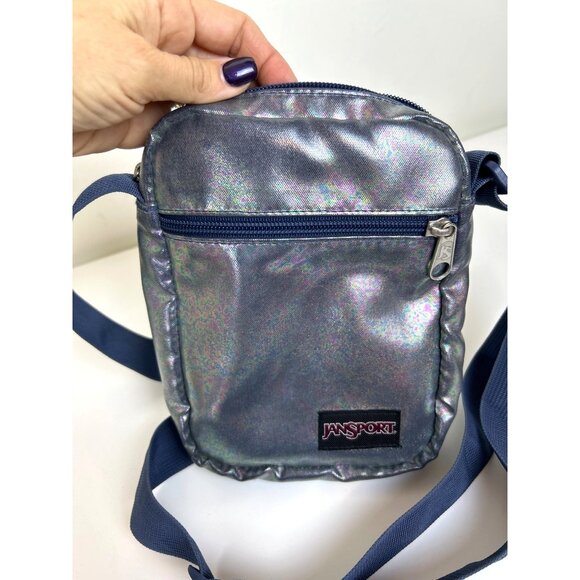 Jansport Weekender Mermaid Shiny Holographic Adjustable Strap Crossbody Bag - Picture 2 of 11